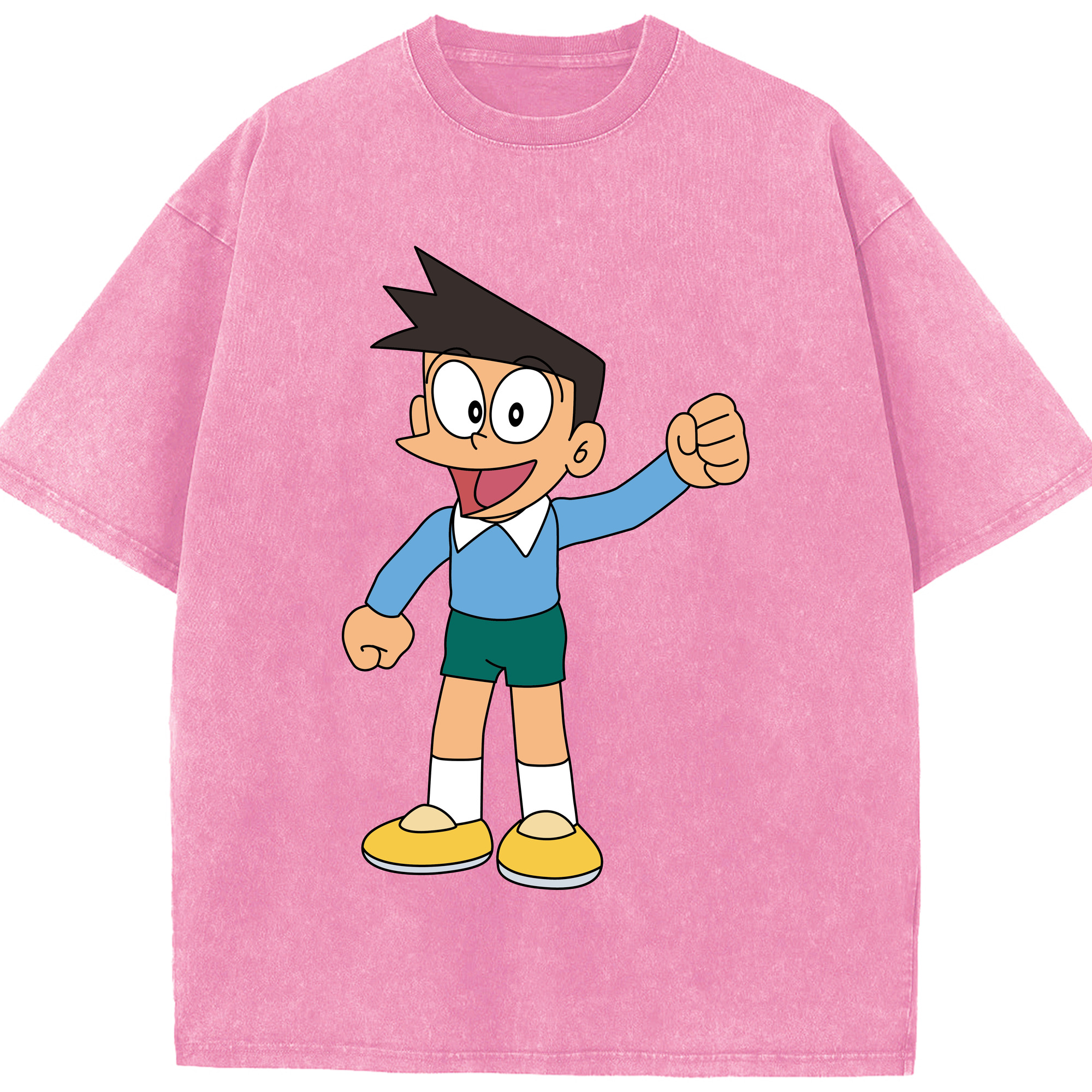 （画像用） ドラえもん 骨川 スネ夫 Doraemon Honekawa Suneo 綿100% ヴィンテージ風 半袖Tシャツ（フロントプリント）